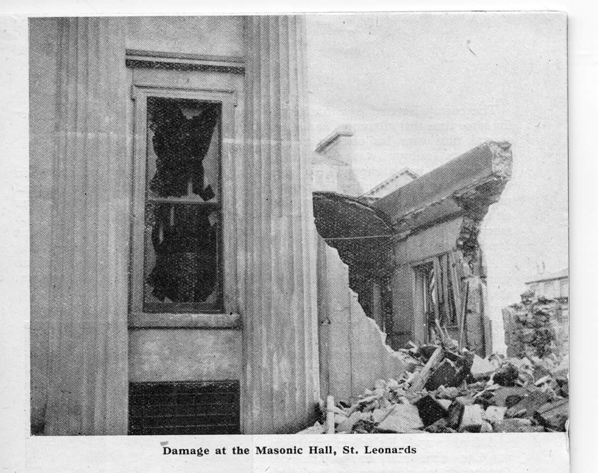 Masonic Hall bomb damage 1943